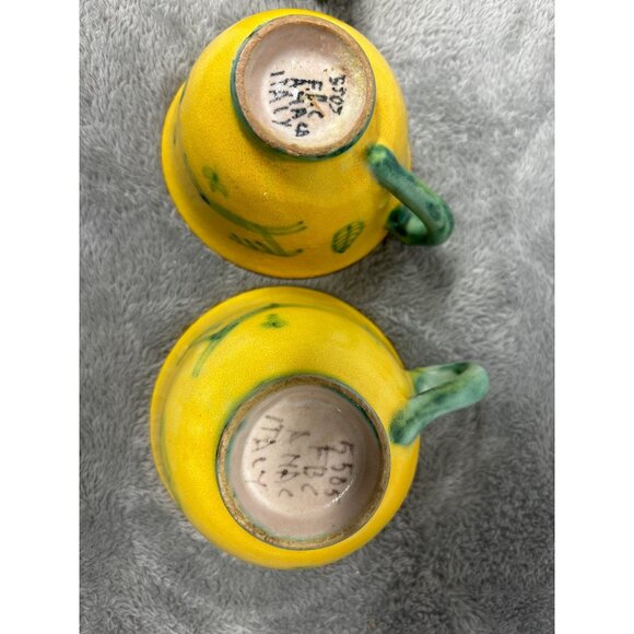 F.B.C. Anaca Italy Ceramic Tea Cup & Saucer Set Artisan 5505 Folkart signed - Picture 14 of 16